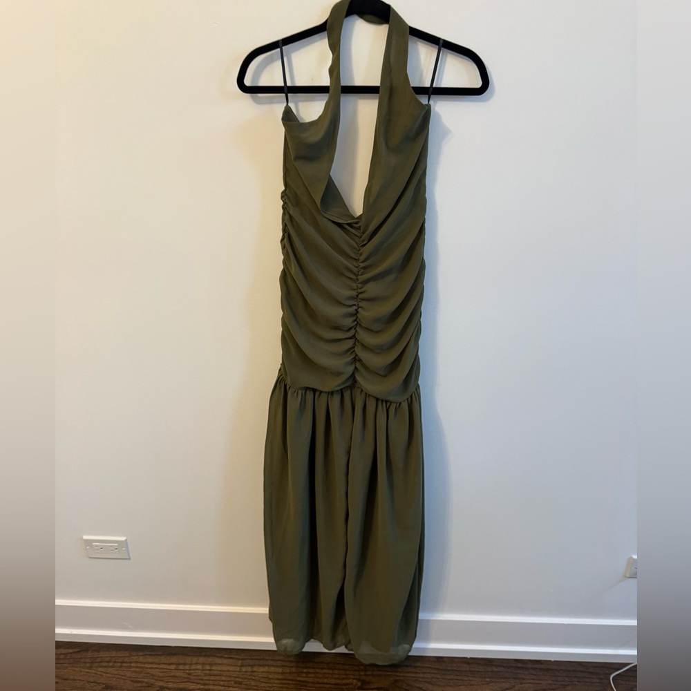 Size 4 NWT Peppermayo Halter Olive Dress